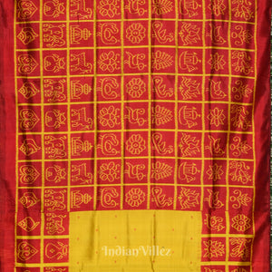 Deep Red Nabakothi Contemporary Silk Saree