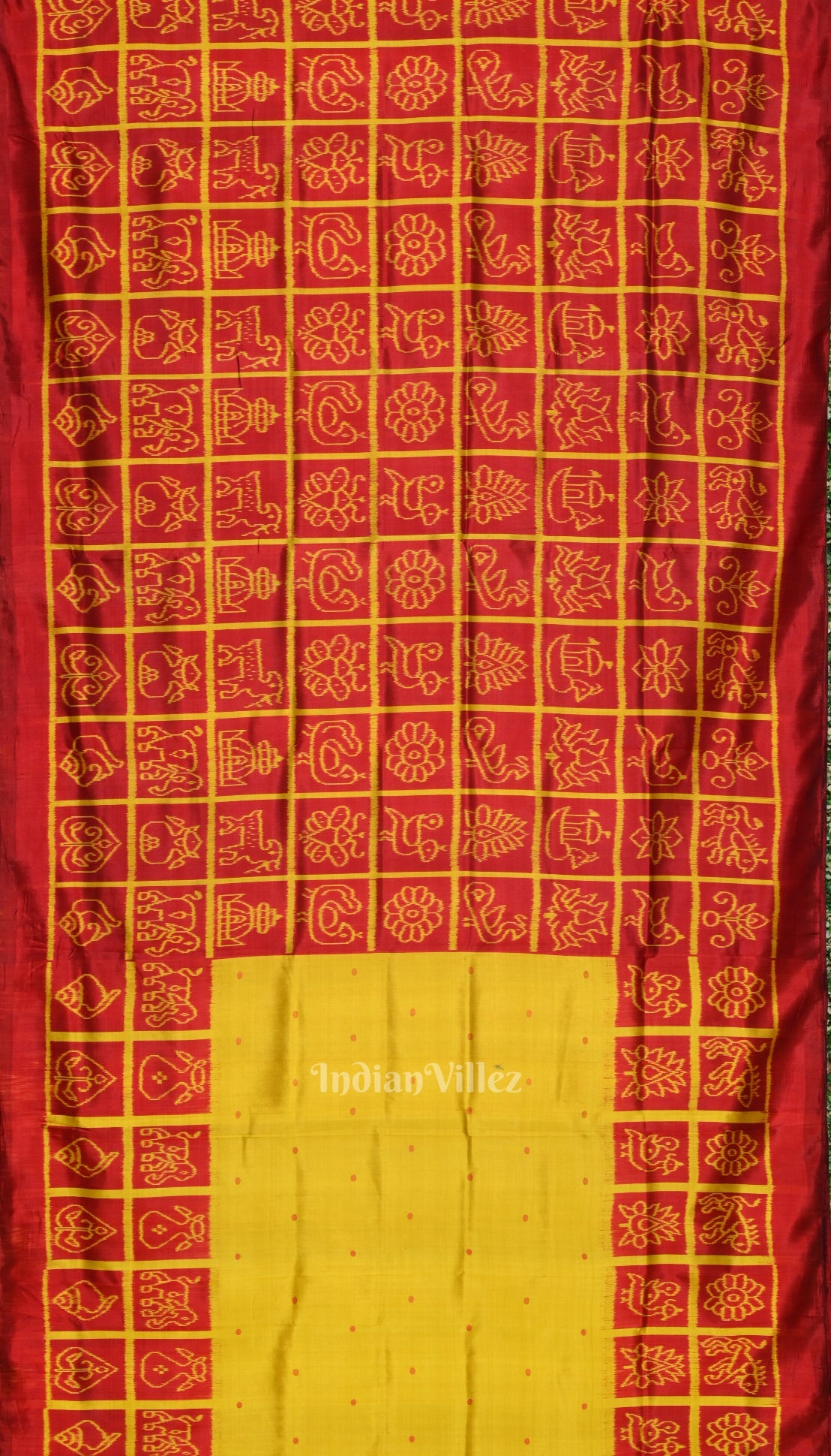 Deep Red Nabakothi Contemporary Silk Saree