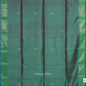 Light Blue Orange Pure Bishnupuri Silk Saree