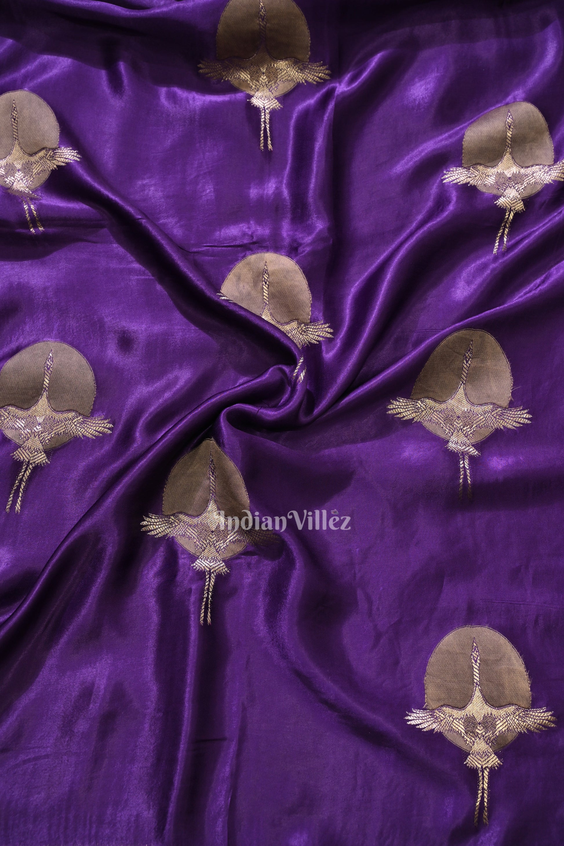 Violet Mashru Satin Silk Banarasi Saree