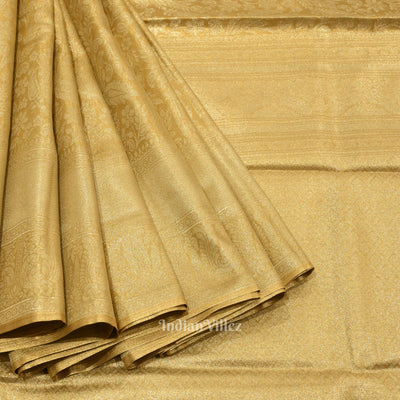 Golden Pure Kanjivaram Tissue Silk Saree