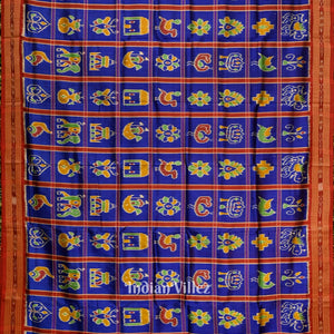 Blue Nabakothi Odisha Ikat Khandua Silk Saree