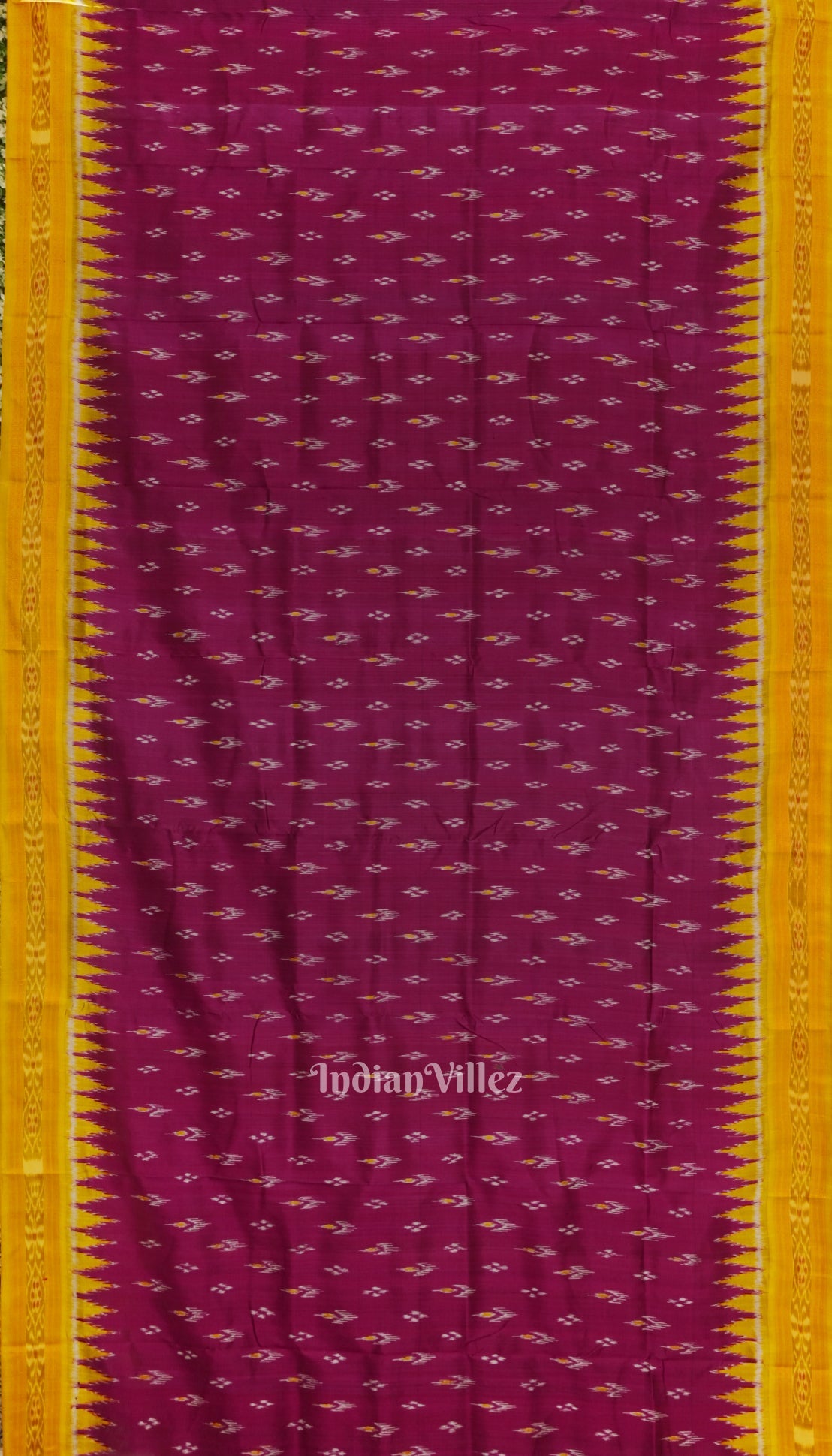 Magenta Red Mayur Chandrika Khandua Silk Saree