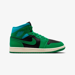 Jordan | AIR JORDAN 1 MID  { BLACK/LUCKY GREEN-AQUATONE-SAIL