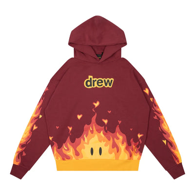 Drew House Fire Hoodie 'Burgundy'
