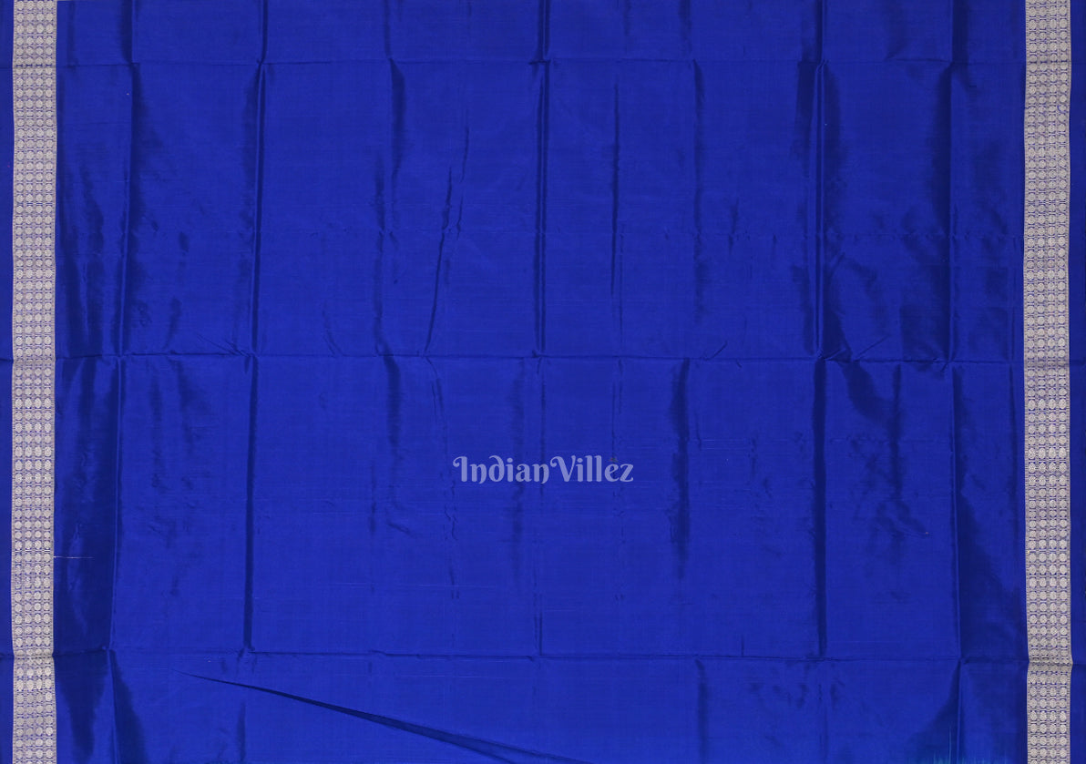 Deep Blue Odisha Ikat Jhoti Theme Sambalpuri Silk Saree