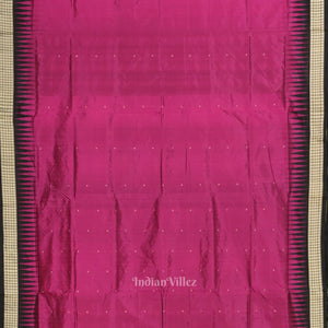 Magenta Pink Black Buti Design  Bomkai Sambalpuri Silk Saree
