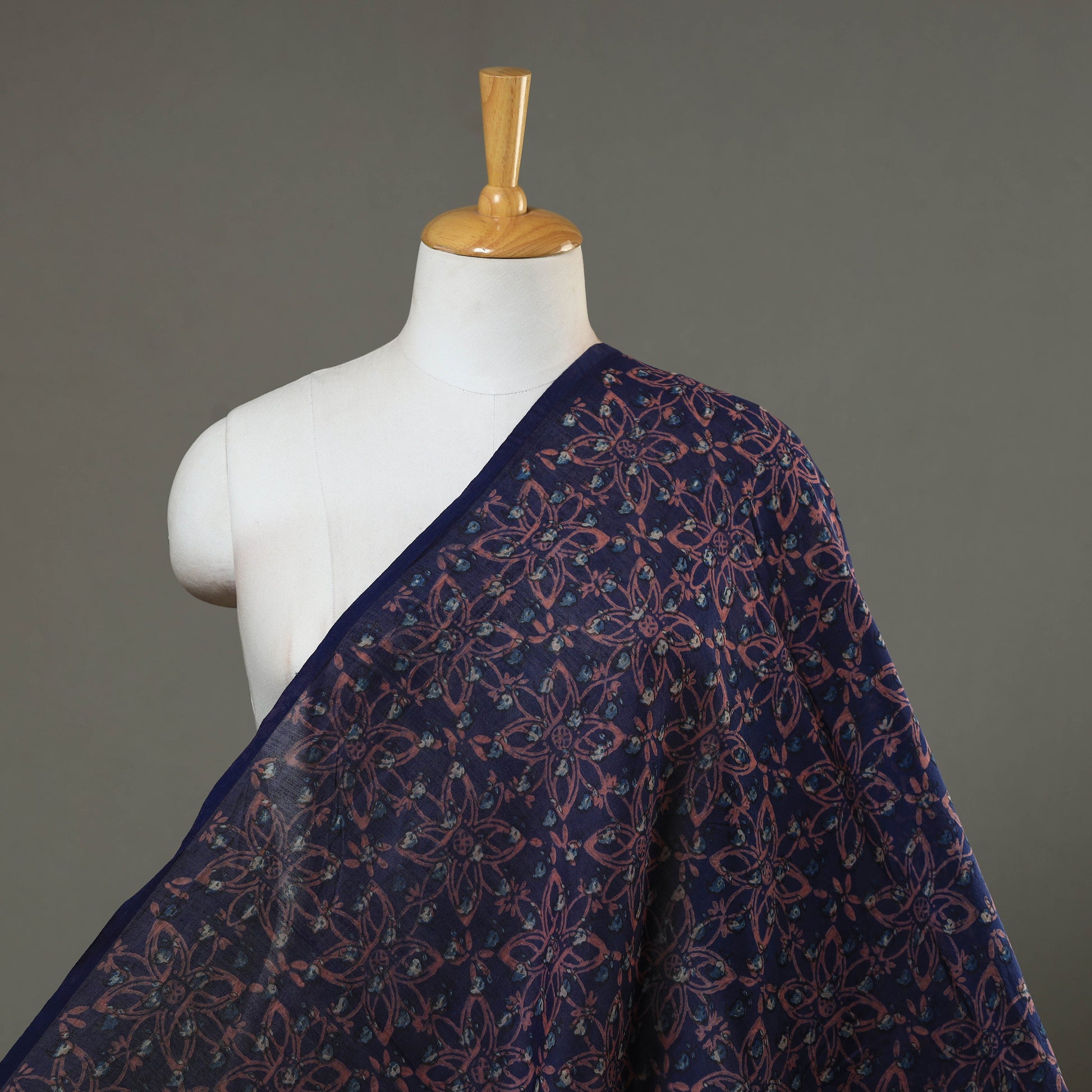 Natural Dyed Chanderi Silk Akola Print Fabric 04