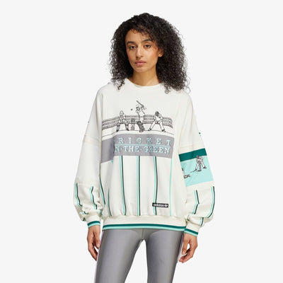 Adidas Originals | RETRO SPORTS CRICKET-INSPIRED CREW SWEATSHIRT { OFF WHITE