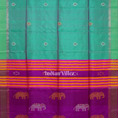 Sky Green Handwoven South Soft Silk Saree