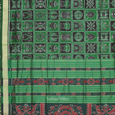 Green Black Nabakothi Odisha Ikat Sambalpuri Silk Saree