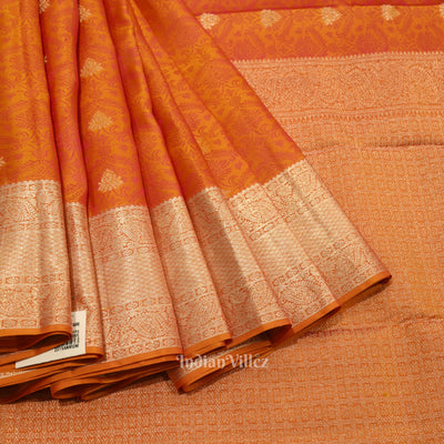 Mustard Yellow Pure Kanjivaram Silk Saree