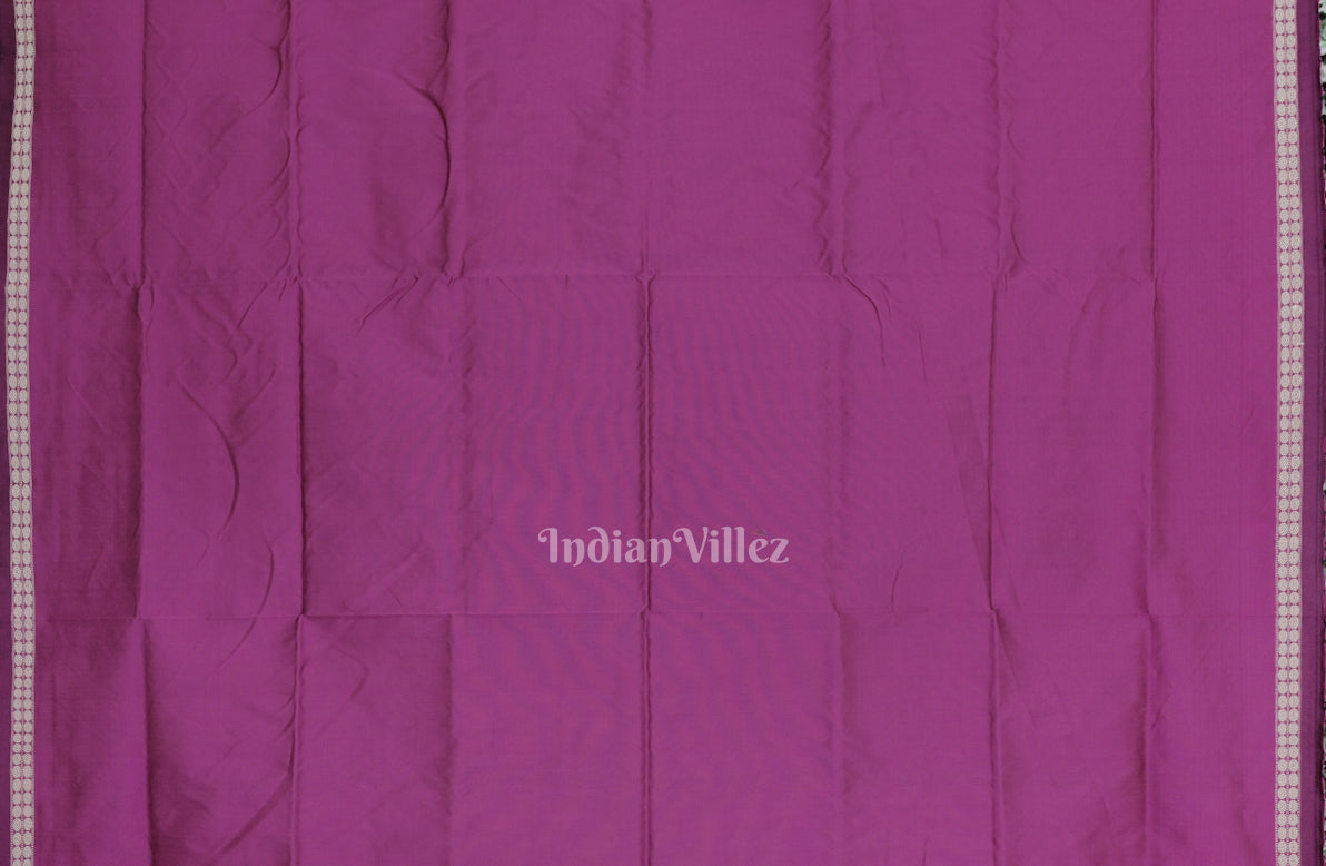 Purple Maroon Single Butta Design Odisha Ikat Bomkai Silk Saree