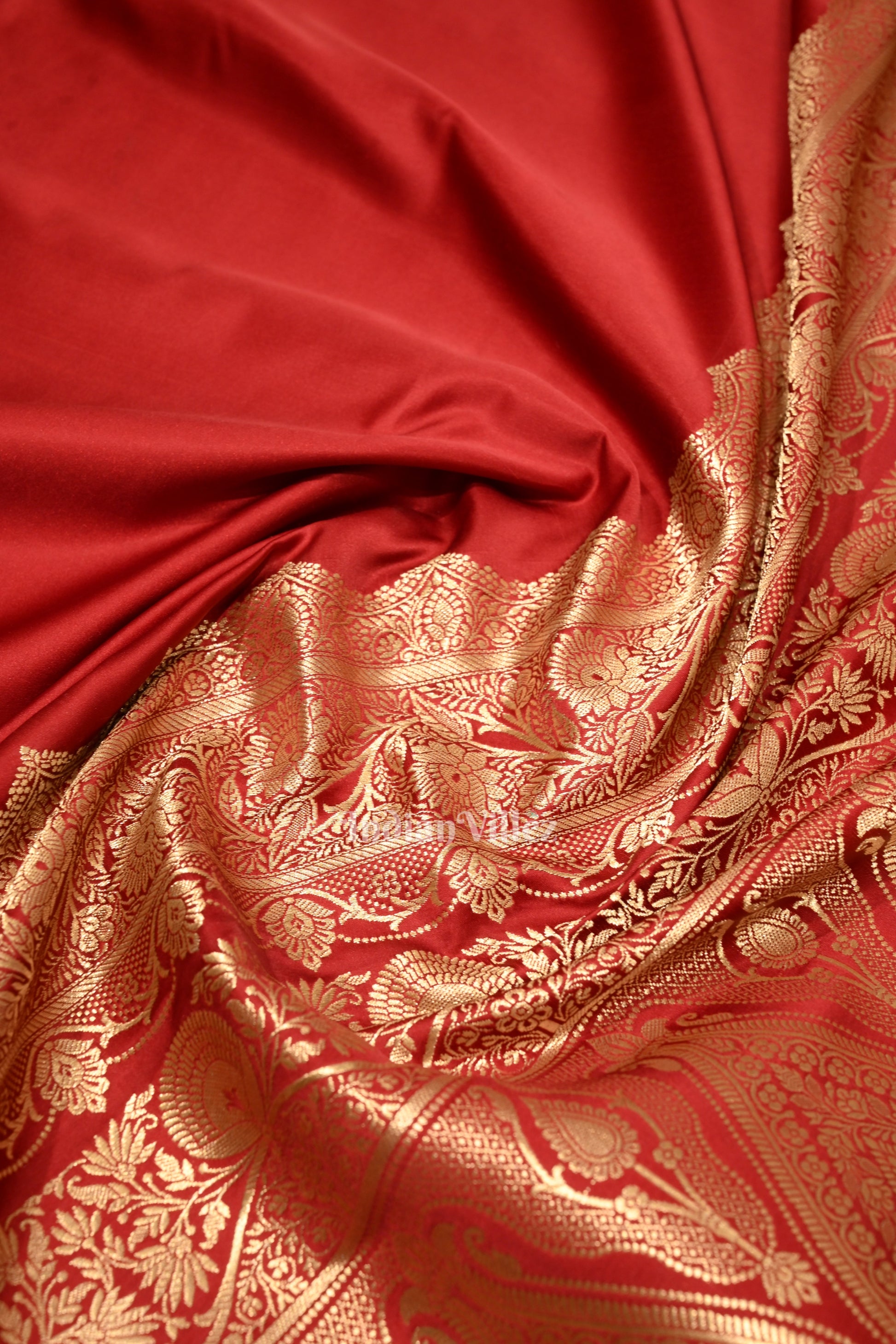 Maroon Red Soft Pure Mashru Satin Silk Banarasi Saree