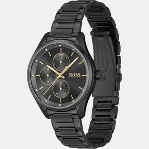 Grand Course Women Quartz Black Dial Analog Stainless Steel Watch 1502605