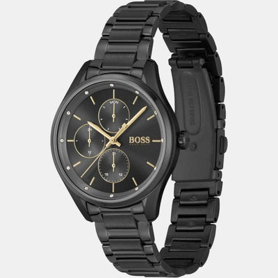 Grand Course Women Quartz Black Dial Analog Stainless Steel Watch 1502605
