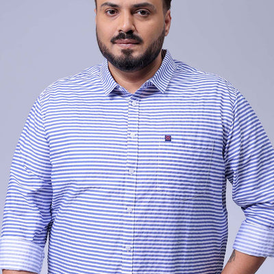 Men's Plus Size Striped Casual Shirt