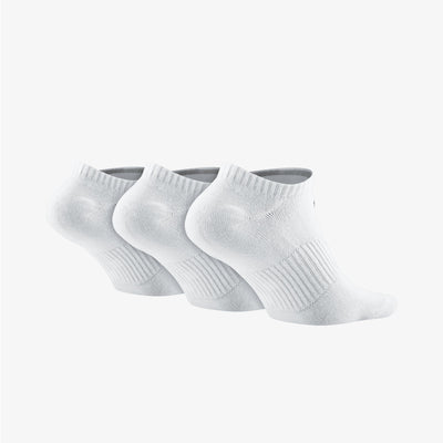NIKE | PERFORMANCE LIGHTWEIGHT TRAINING NO-SHOW SOCKS (3 PAIRS) { WHITE/WHITE