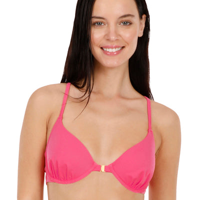 Front Closure Racerback Bikini Top - Fandango Pink