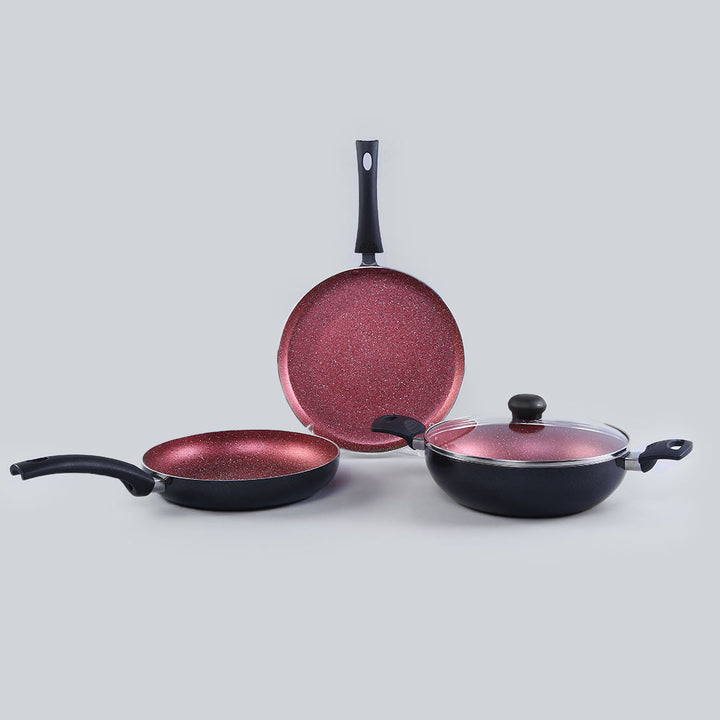 Sigma Non-stick Cookware Set, 4Pc (Kadhai with Lid, Dosa Tawa, Fry Pan),