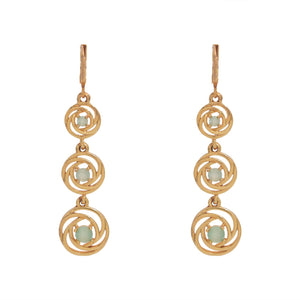 Perfect Circle Light Green Damond Earrings For Women