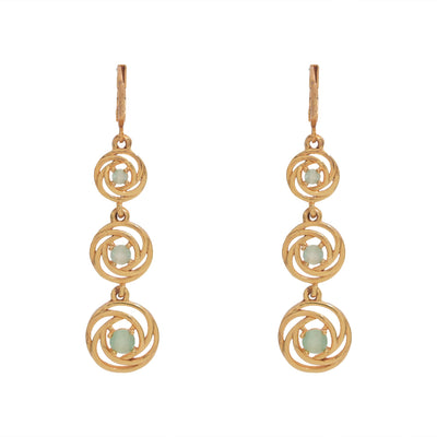 Perfect Circle Light Green Damond Earrings For Women