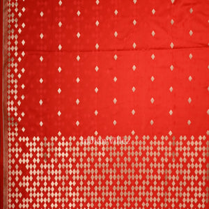 Deep Blood Red Soft Pure Mashru Satin Silk Banarasi Saree