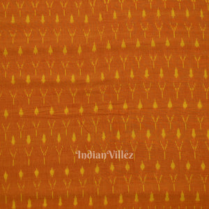 Orange Pochampally Ikat Cotton Fabric