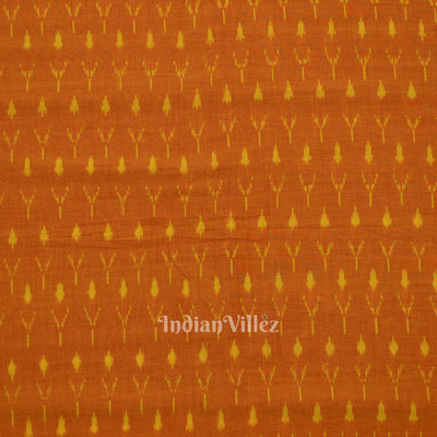 Orange Pochampally Ikat Cotton Fabric