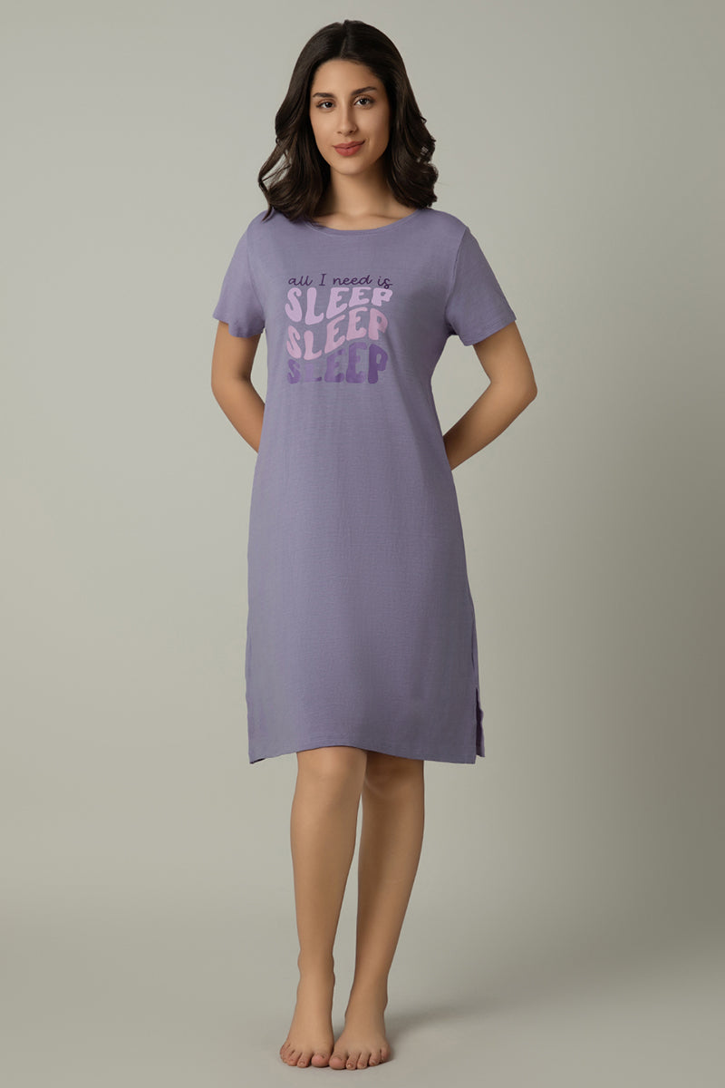 Comfort Sleep Dress - All I Need Is Sleep Print