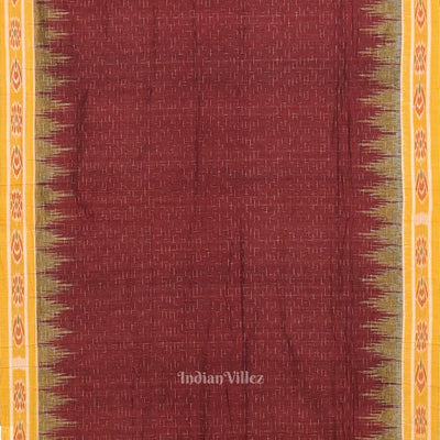 Maroon Jharana Maniabandha Cotton Saree