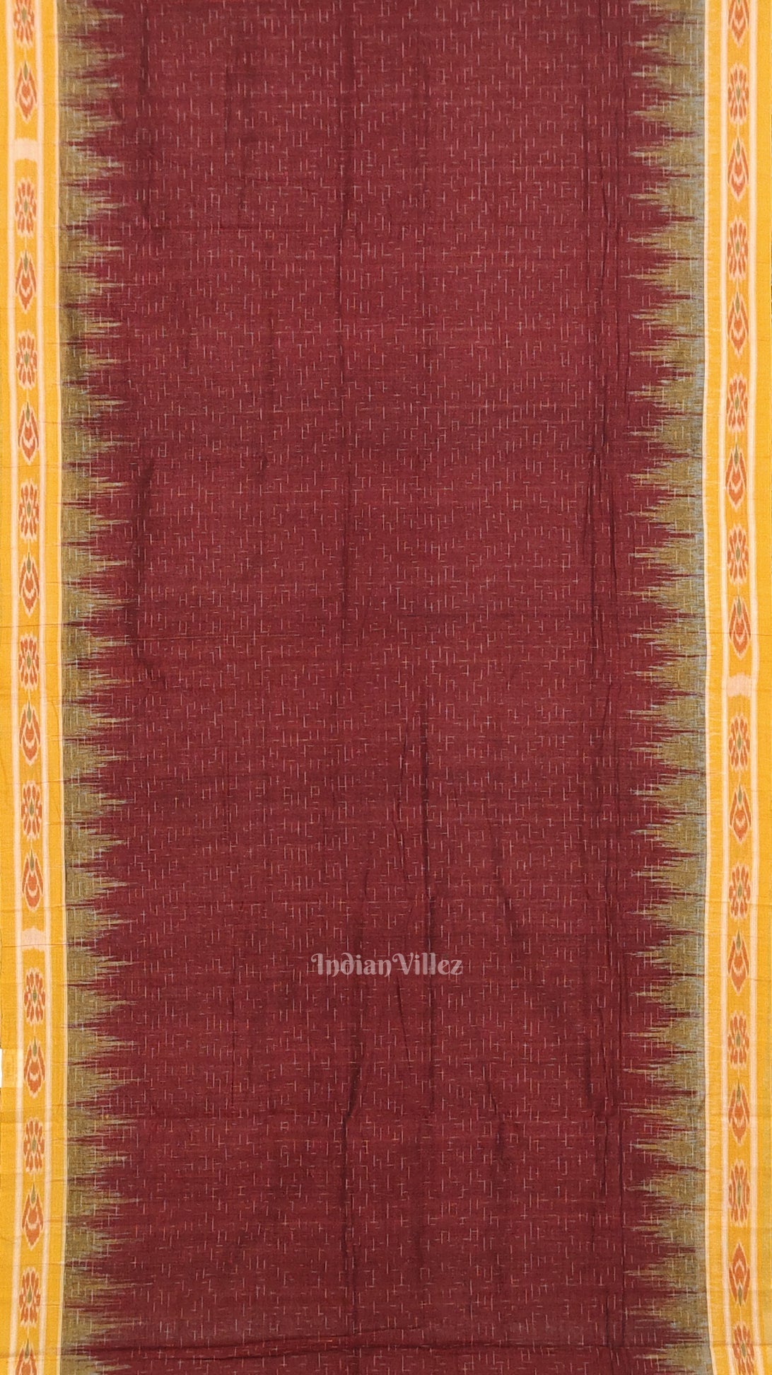 Maroon Jharana Maniabandha Cotton Saree