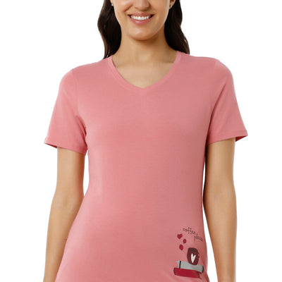 V-Neck Sleep Tee - Mauveglow