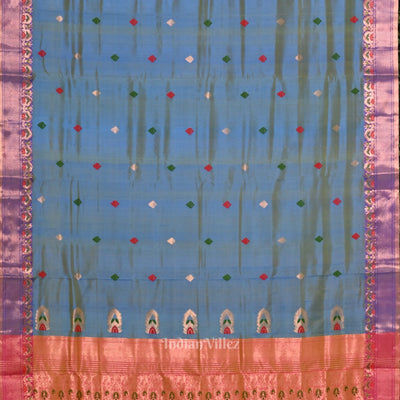 Sky Blue Handwoven Baluchari Silk Saree