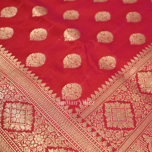 Exclusive Bridal Magenta Pink Soft Pure Mashru Satin Silk Banarasi Saree