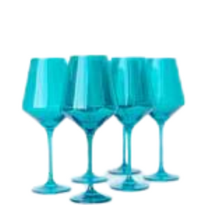 Estelle Colored Wine Stemware - Set of 6 {Teal}