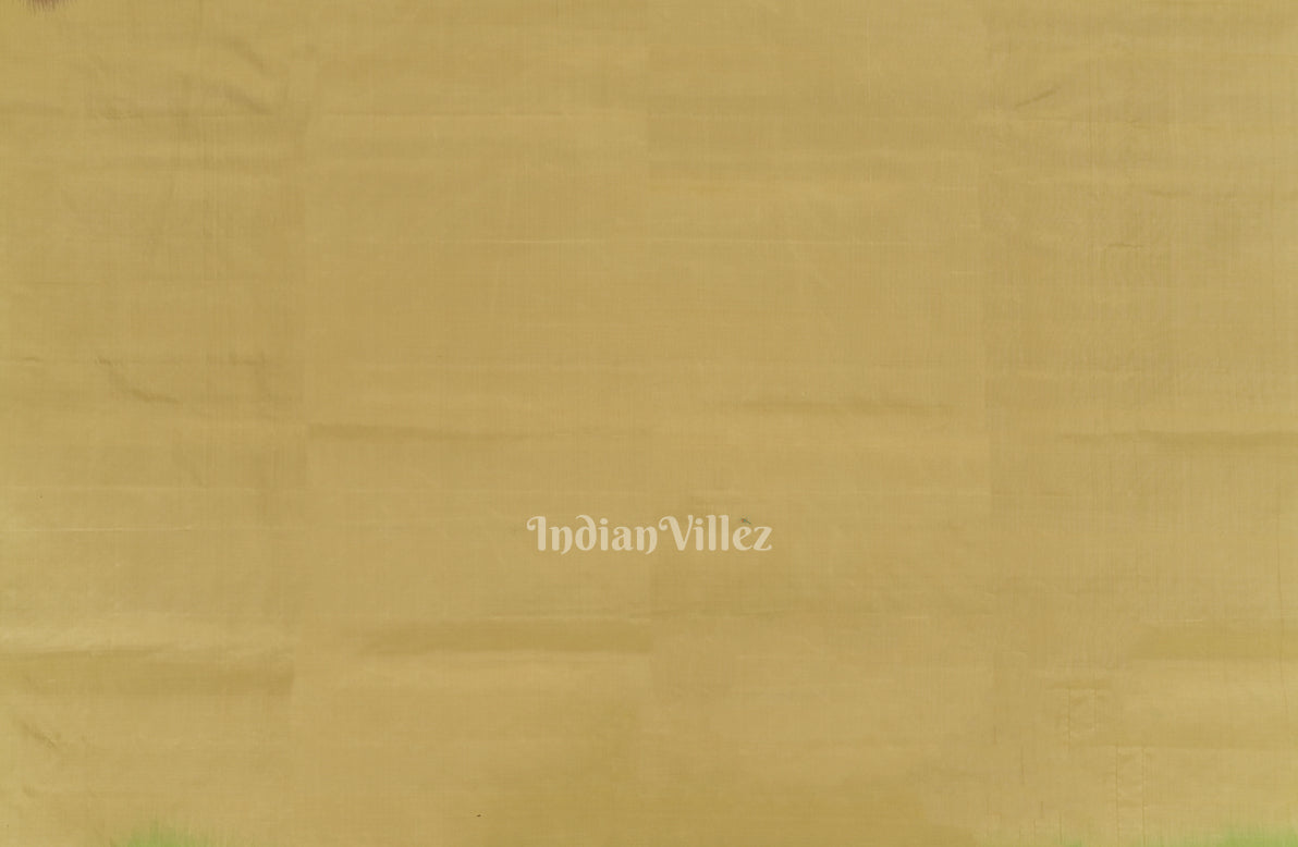 Blackberry Golden Floral Design Pure Kanjivaram Soft Silk Saree