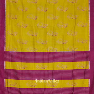Olive Green Odisha Ikat Shankha Designer Contemporary Silk Saree