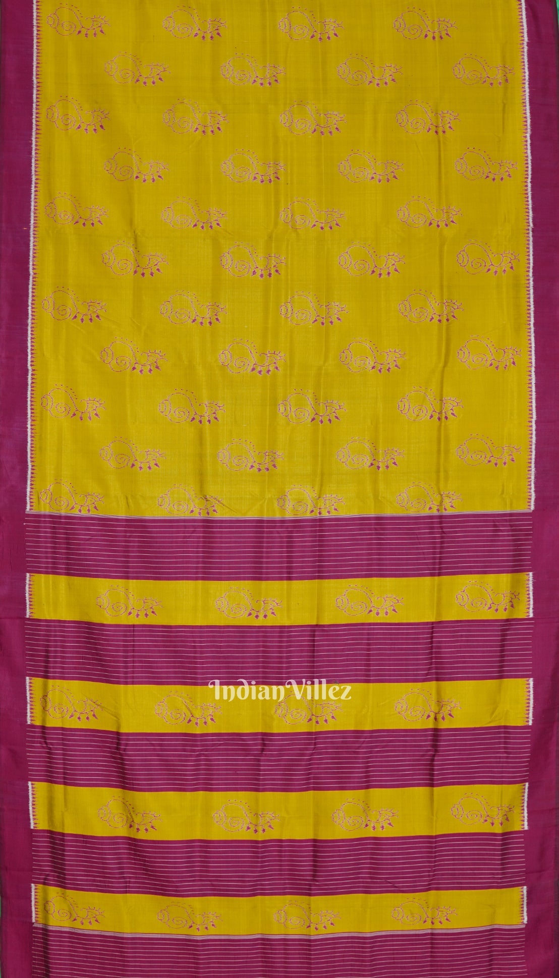 Olive Green Odisha Ikat Shankha Designer Contemporary Silk Saree