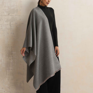 trueBrowns Grey Reversible Woollen Stole