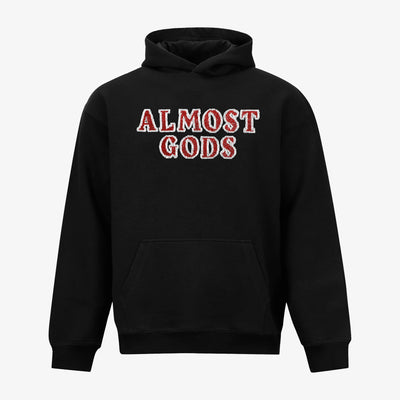 ALMOST GODS | HAND EMBROIDERED KARDANA LOGO HOODIE { BLACK