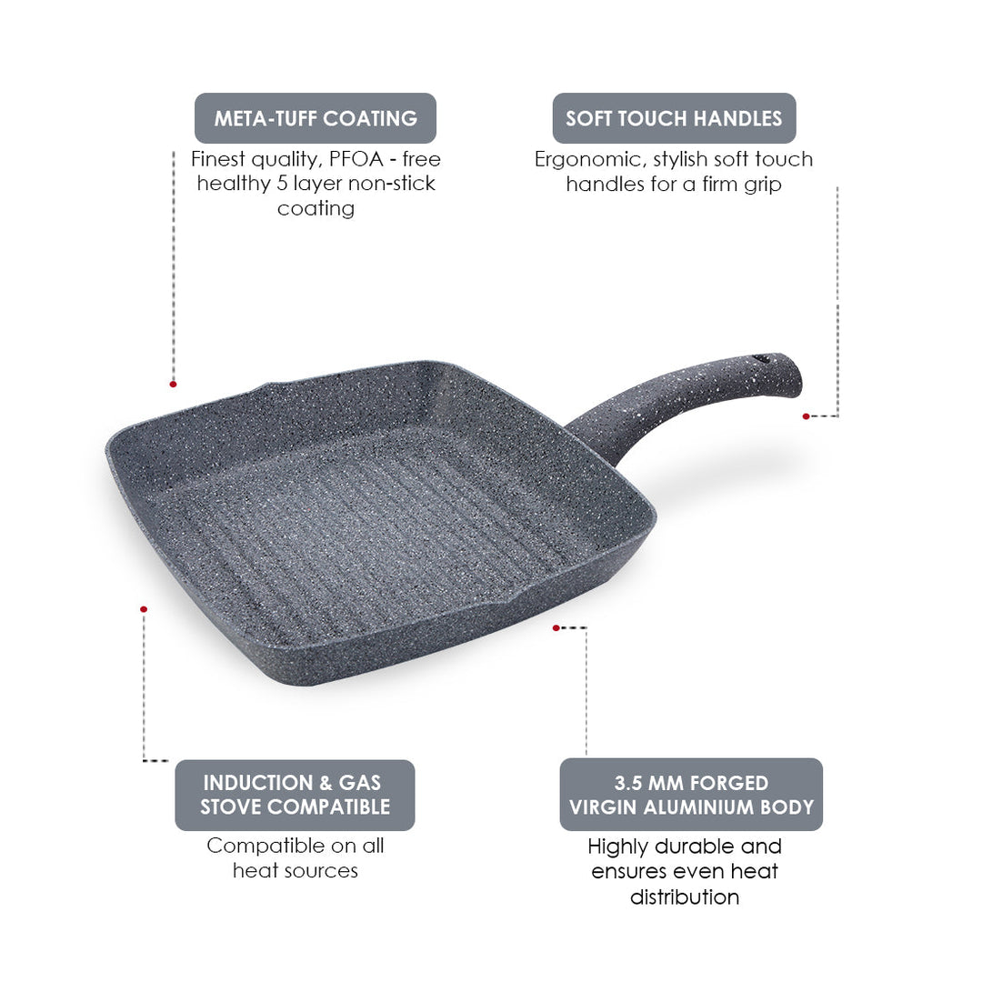 Granite 20 cm Non-Stick Grill Pan by blacktree