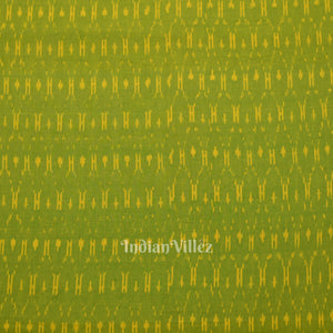 Green Handwoven Pochampally Ikat Cotton Fabric