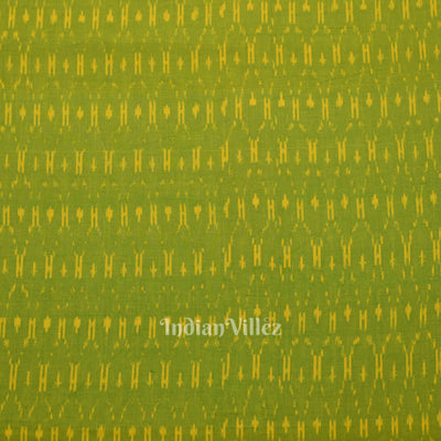 Green Handwoven Pochampally Ikat Cotton Fabric