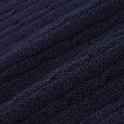 SPORTY & RICH | SERIF LOGO MINI CABLE SKIRT { NAVY