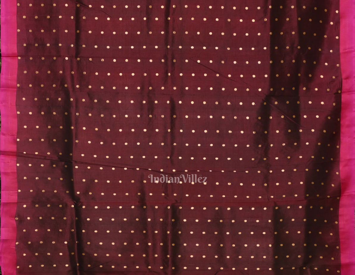 Coffee Rani Pink Banarasi Katan Silk Saree