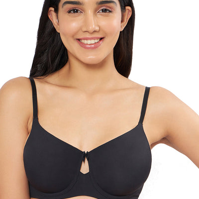 Elegant Dream Padded Wired T-shirt Bra - Black