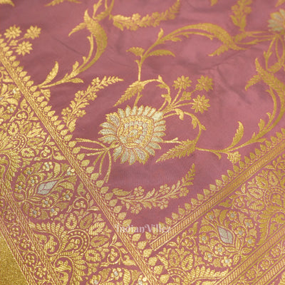 Rose Pink Meenakari Banarasi Katan Silk Saree