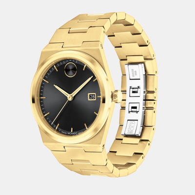 Bold Quest Men Quartz Black Dial Analog Stainless Steel Watch 3601223