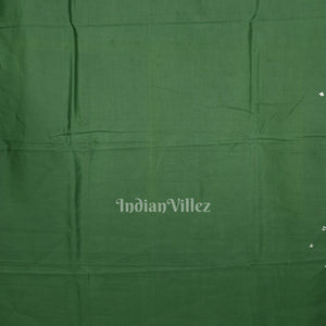 Green Ramayana Theme Hand-Painted Pattachitra Saree